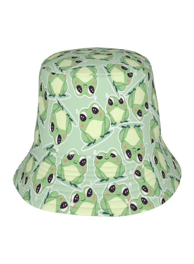 YYFD Cute Funny Frog Bucket Hat Packable Cap Beach Sun Hat Fishing Frog Cap for Women Man Adult - Image 1